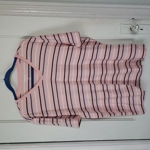 Men's GAP V-Neck Pink striped Tee - XL